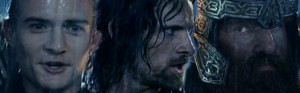 Aragorn zwischen Legolas und Gimli