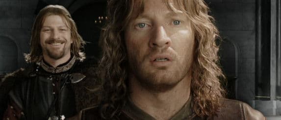 Herr der Ringe, Minas Thirith. Faramir mit seinem toten Bruder Boromir - wie Denethor die beiden sieht. 