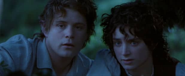 Frodo und Sam sehen Waldelben