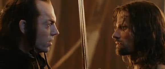 Elrond übergibt Anduril an Aragorn