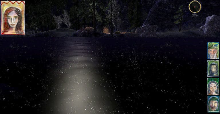 Luthien zeigt sich im Spiegelsee Tom Bombadil, Aragorn, Eowyn und Faramir.